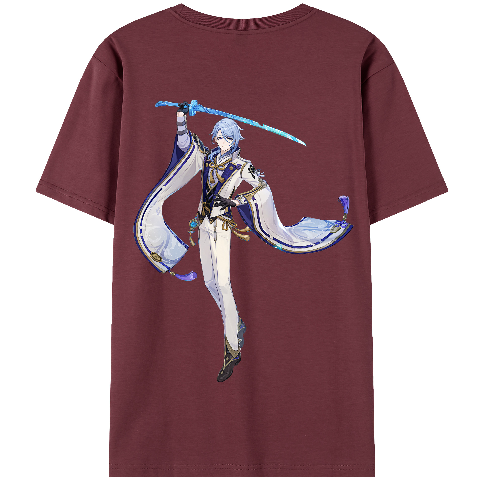 げんし神 神里綾人 かみさとあやと genshin Kamisato Ayato 綿100％半袖Tシャツ（背面プリント）
